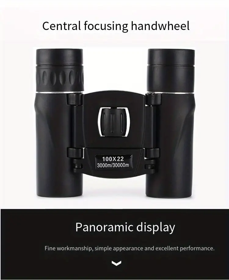 100x25 hd binoculars foldiable bak4 mini telescope long distance viewing for hunting sports outdoor camping trip details 4