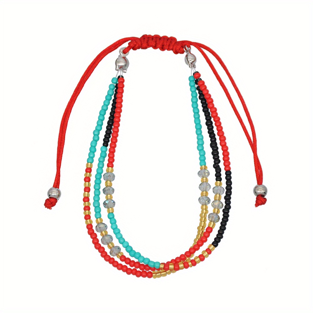 Braccialetti 'amicizia Colorati 3 Strati Perline Vetro - Temu Switzerland