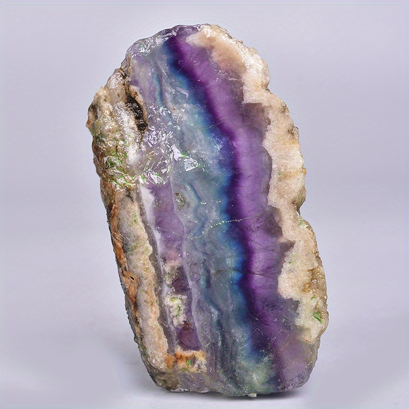 Natural Rainbow Fluorite Slices for Home Decor & Healing