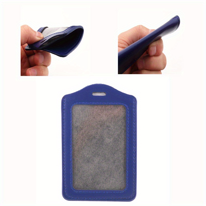 Pu Material Vertical Card Waterproof Card Holder For Temu