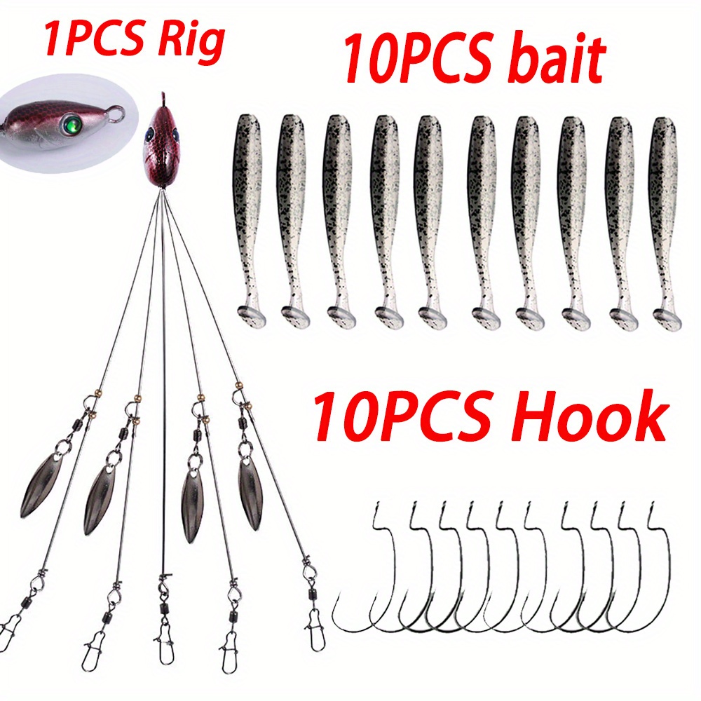  Umbrella Fishing Rig 5 Arms Alabama Rig Kit with Weedness Bait  Lure Jigs Boat Trolling Willow Blade Ultralight Lures for Bass Crappie  Stripers Trout Salmon : Sports & Outdoors