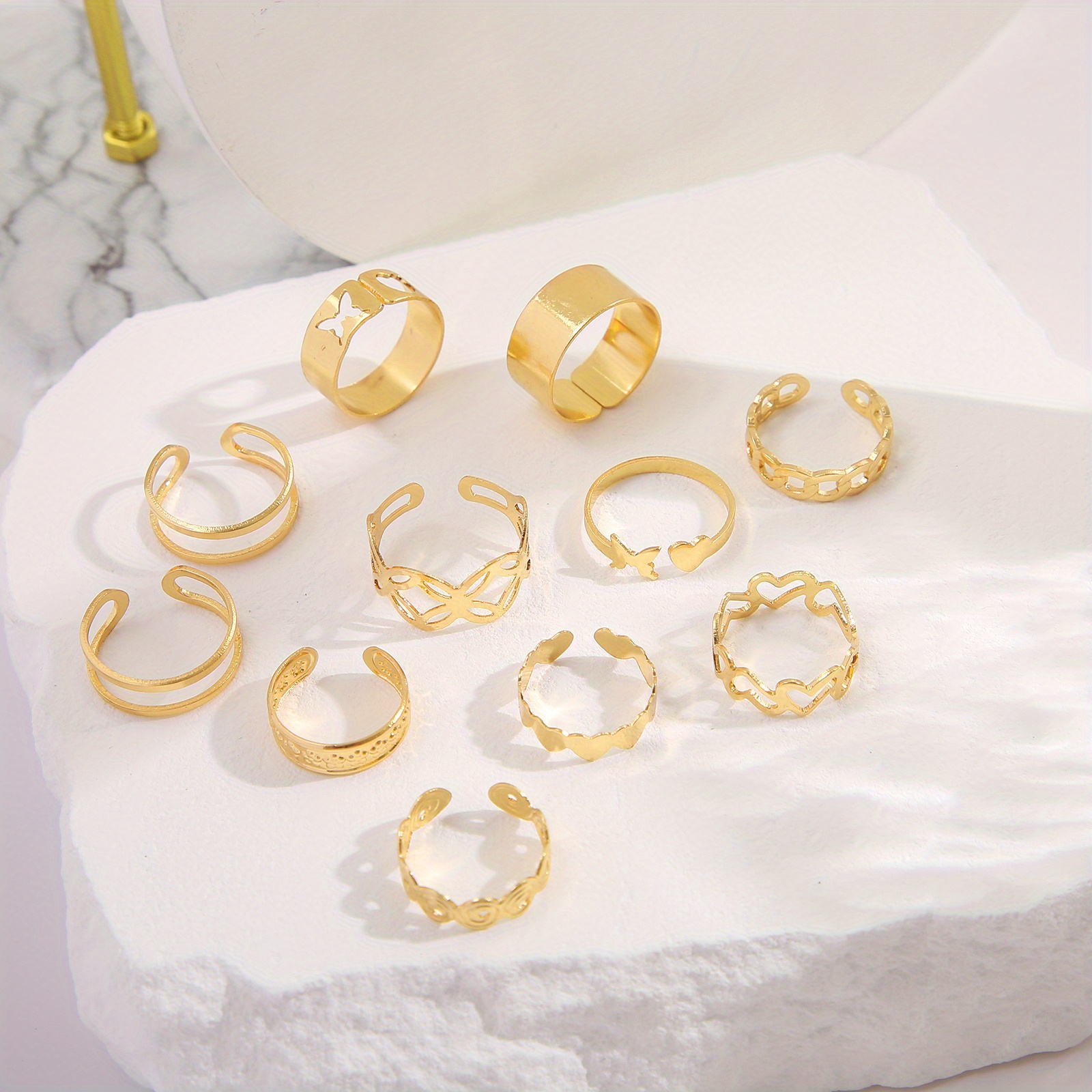 Simple Ring Set Stackable Finger Ring For Women & Girls Party Clothings  Accessories - Temu France