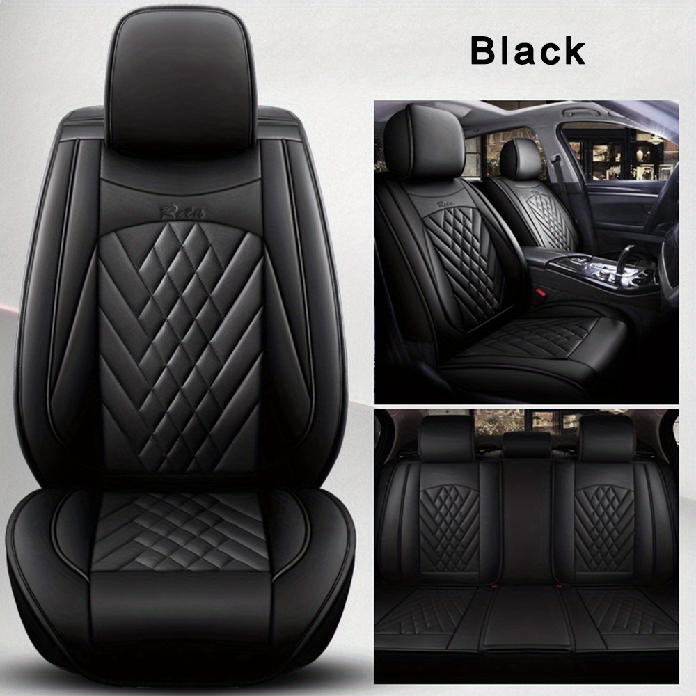 Universal Deluxe Leather 5-Seats Auto Car Seat Cover Front Rear Full Set  Cushion