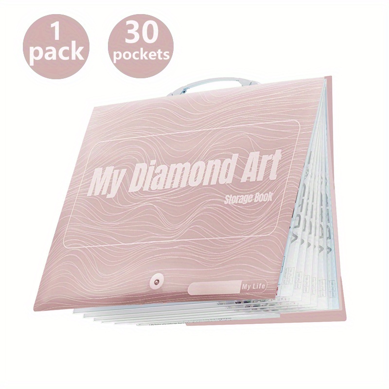 ARTDOT A3 Storage Book for Diamond Painting Kits, Diamond Art Portfolio Folder for Diamond Painting Accessories with 30 Pocket Slevees Protectors (