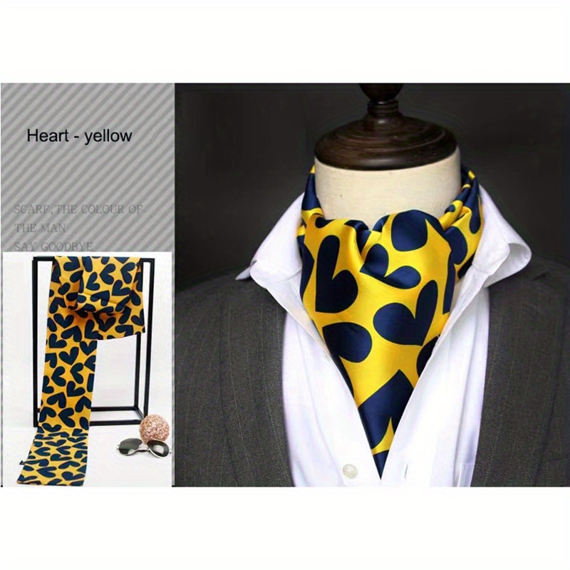 Trendy Men's Scarves British Retro Suit Shirt Twill Scarf Printed Double-layer Business Scarf Unisex  Wraps details 14