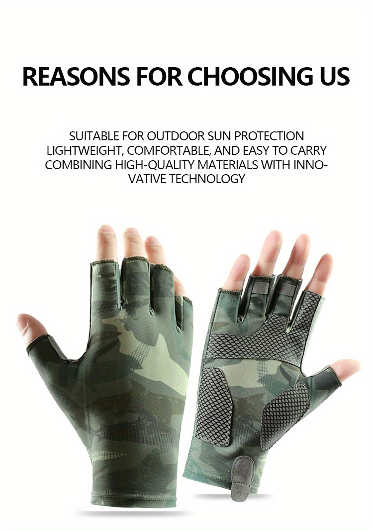 1pcs Fishing Gloves 2 Fingers Breathable Gloves Wearable Anti-slip
