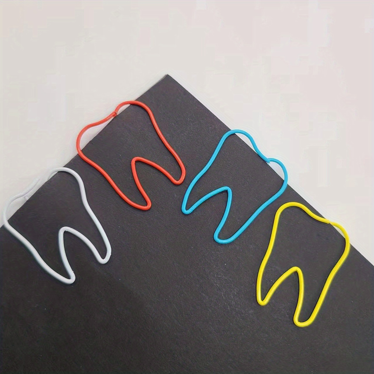 Mixed Color Teeth Paper Clips Cute Dental Shaped Bookmarks - Temu