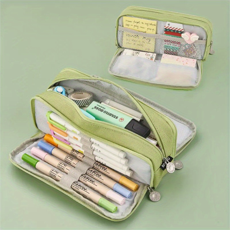 Large Capacity Stationery Pencil Case Kawaii Macaron Color - Temu