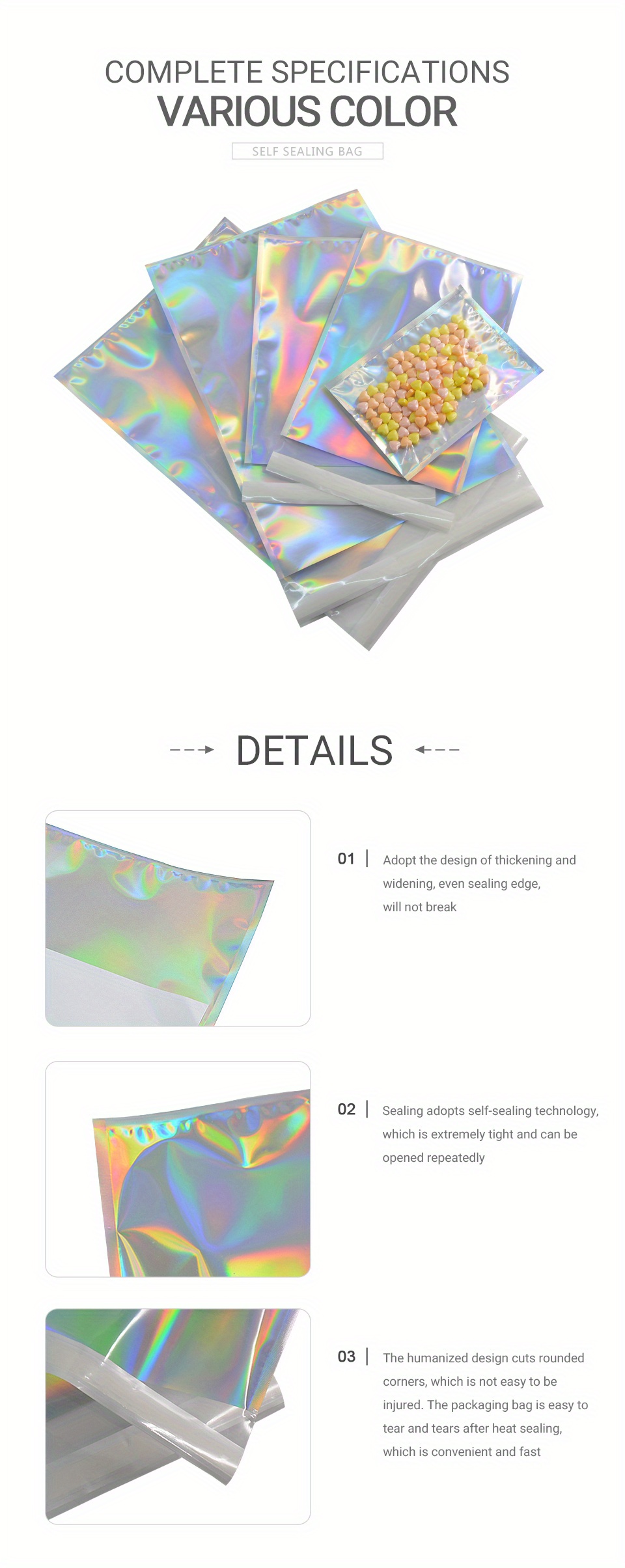 50 Laser Self Sealing Plastic Envelopes For Mailing, Holographic Gift,  Jewelry, And More Poly Adhesive Courier Holographic Resealable Bags From  Aawqq, $14.6