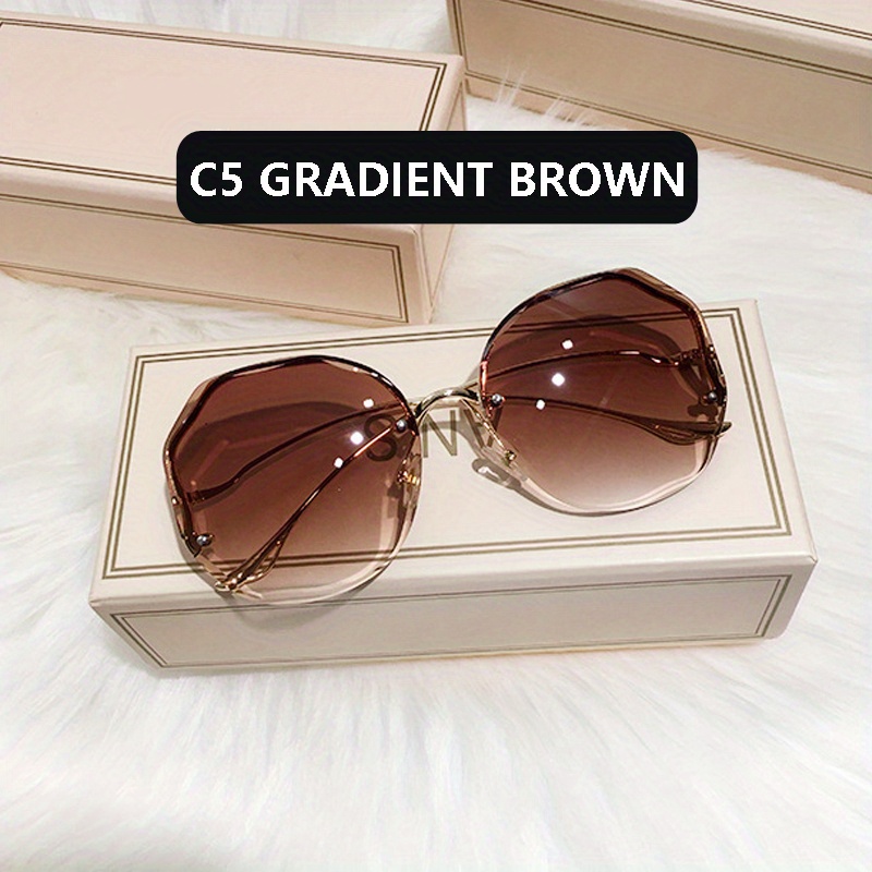 Irregular Frameless Sun Protection Glasses For Men