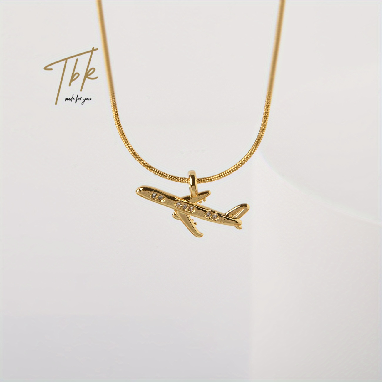 Airplane Necklace (Gold)