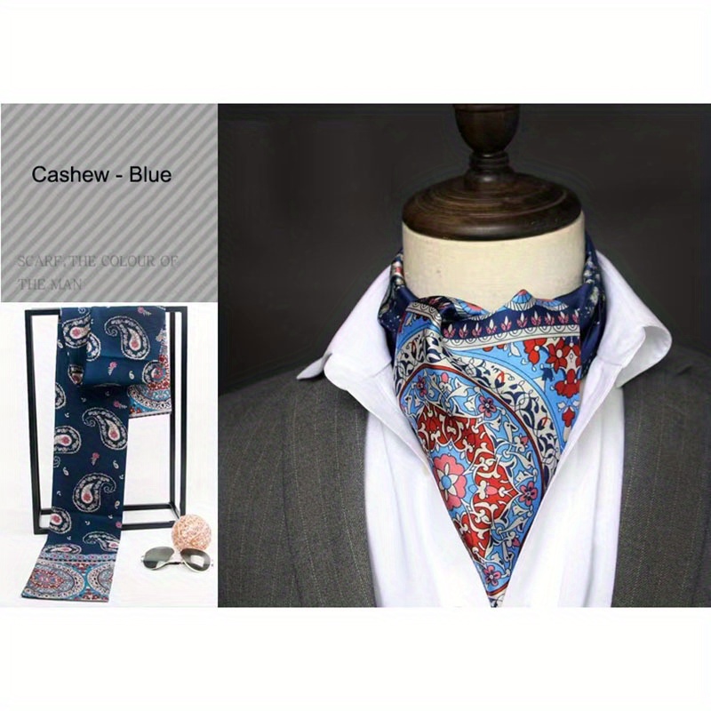 Trendy Men's Scarves British Retro Suit Shirt Twill Scarf Printed Double-layer Business Scarf Unisex  Wraps details 19