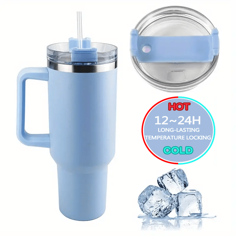 Reduce 40oz Cold1 Vacuum Insulated Stainless Steel Straw Tumbler Mug Glacier