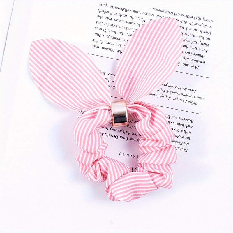 Rabbit Ear Striped Hairband Elastic Hair Rope