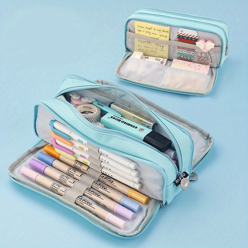 THEBAI portable small pencil bag TripCase triangular pencil bag mini small  capacity stationery storage bag for college students