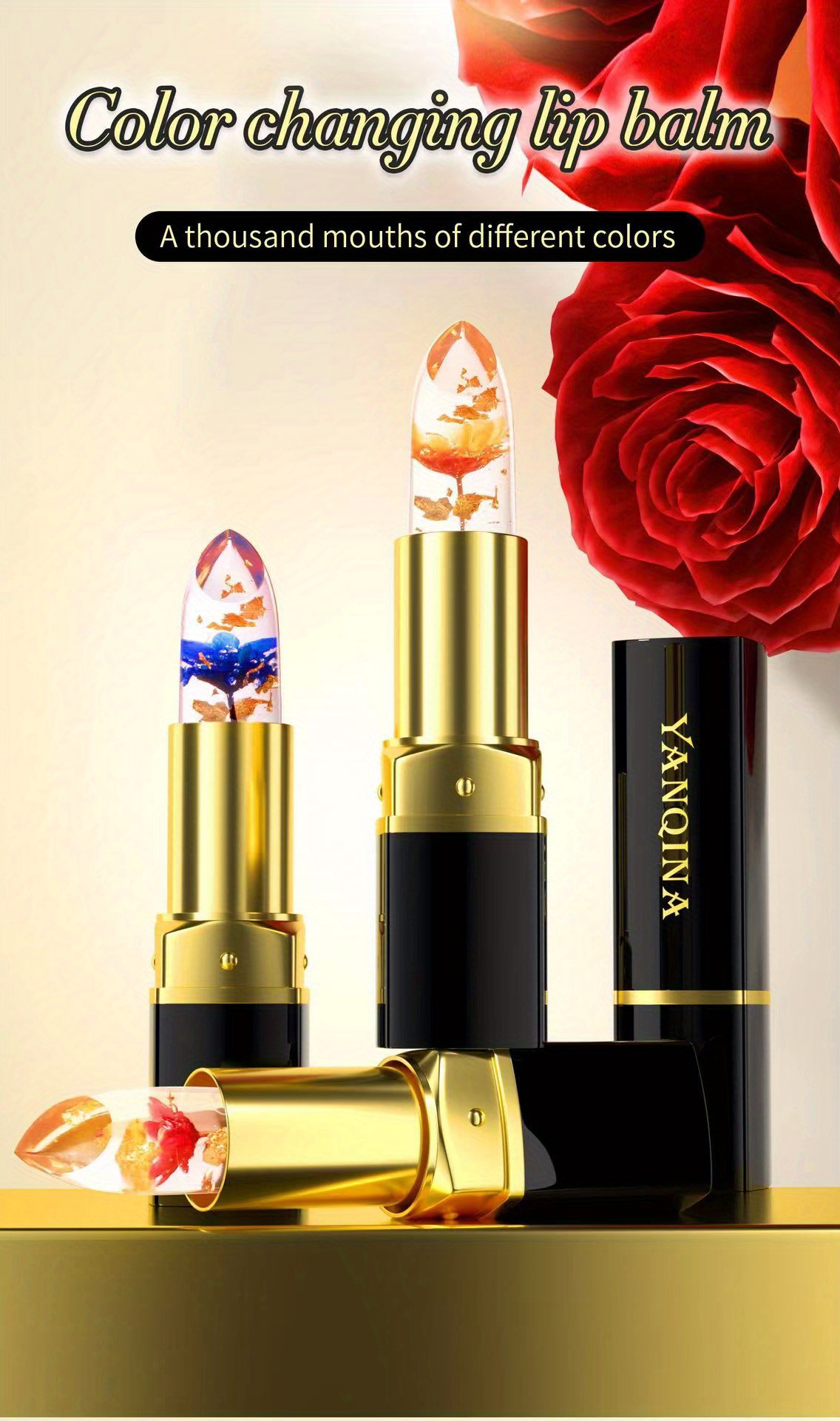 rose temperature color changing lipstick shimmer color magic changing lipstick long lasting waterproof details 0