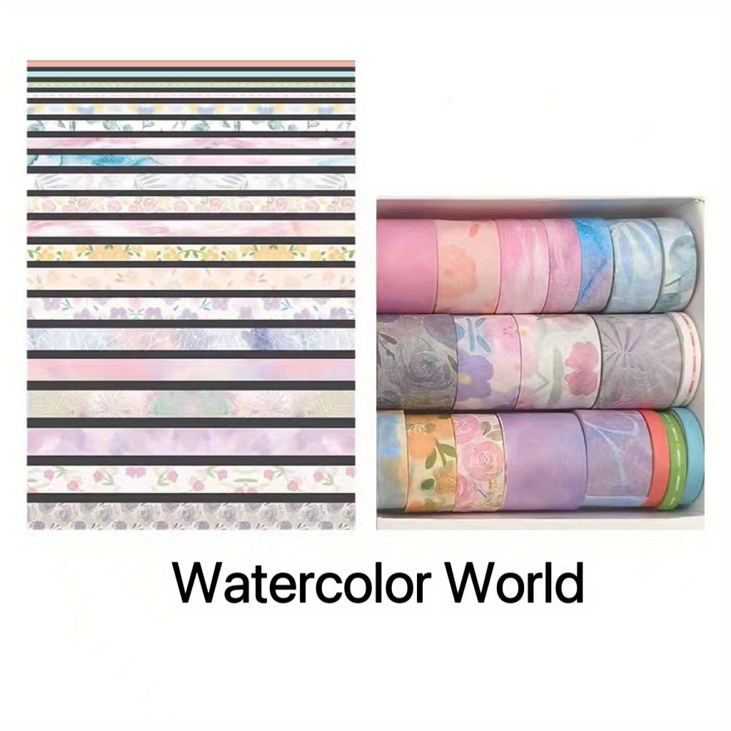 Vintage Washi Tape Set Wide Decorative Stickers For - Temu