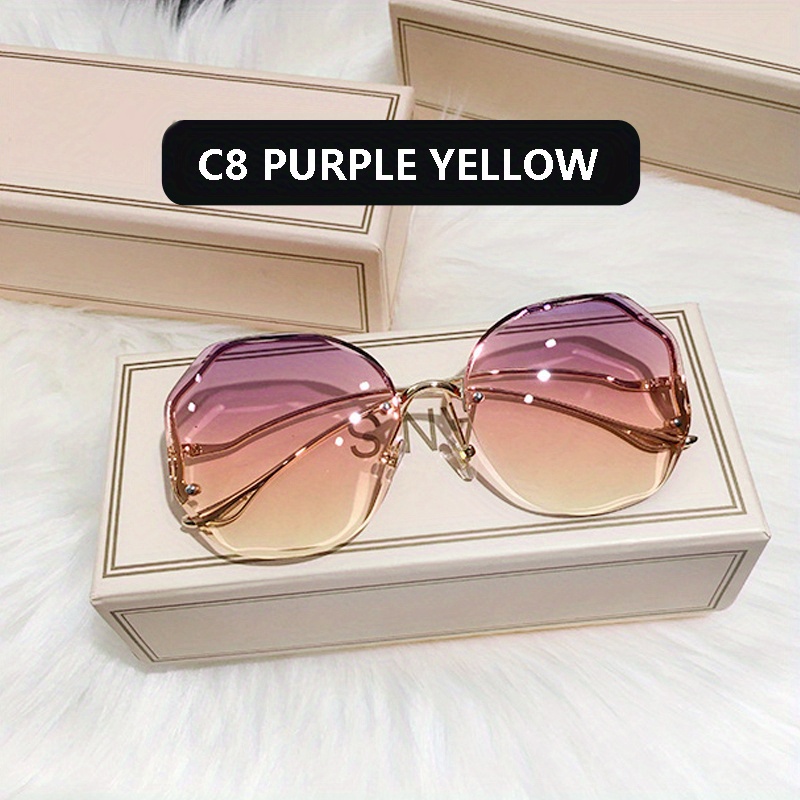 Irregular Frameless Sun Protection Glasses For Men