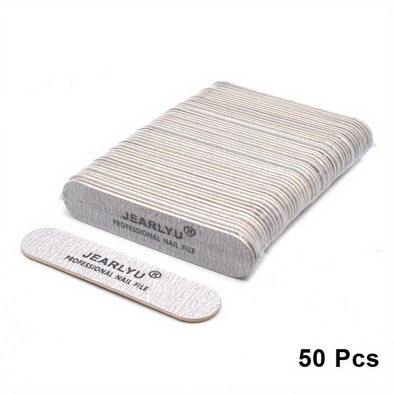 Image of 50 Pcs/lot Mini Straight Wood Nail Files 180/240 Grit Strong Thick Sanding Nail Art Files Professional Sandpaper Wooden File Kit Manicure Tools