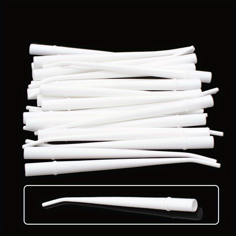 25pcs Disposable Plastic Curved Tips Surgical Aspirator Dental Tools