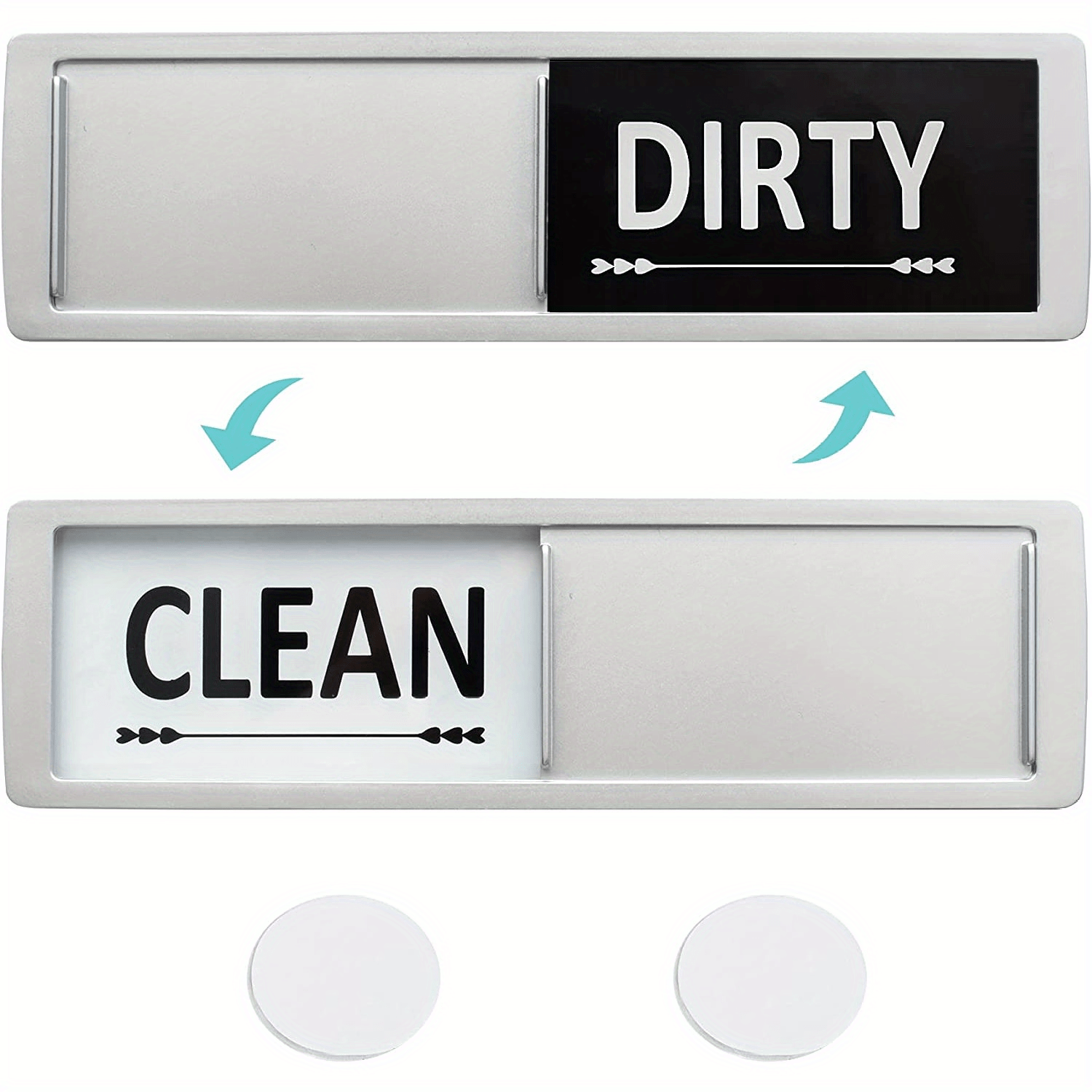 Dishwasher CLEAN DIRTY Magnet Sign Indicator in SILVER (for