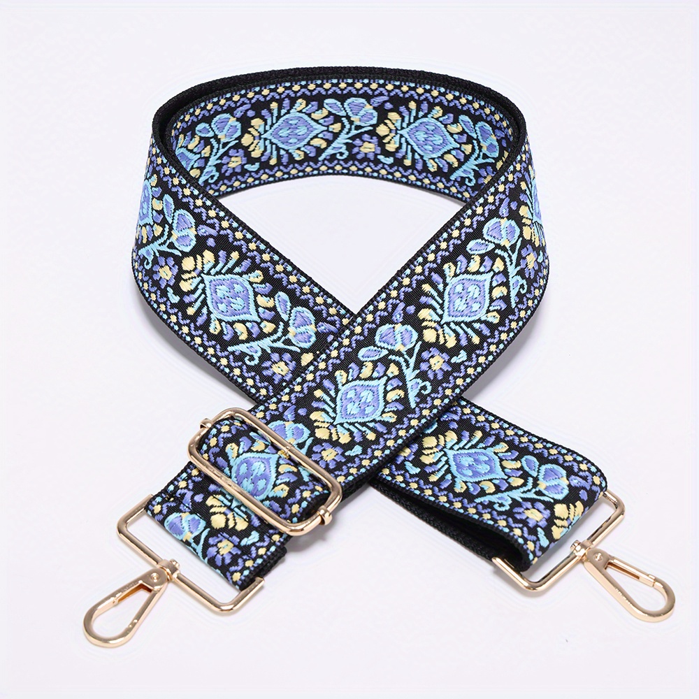 Jacquard Embroidery Adjustable Purse Strap Wide Nylon Belt