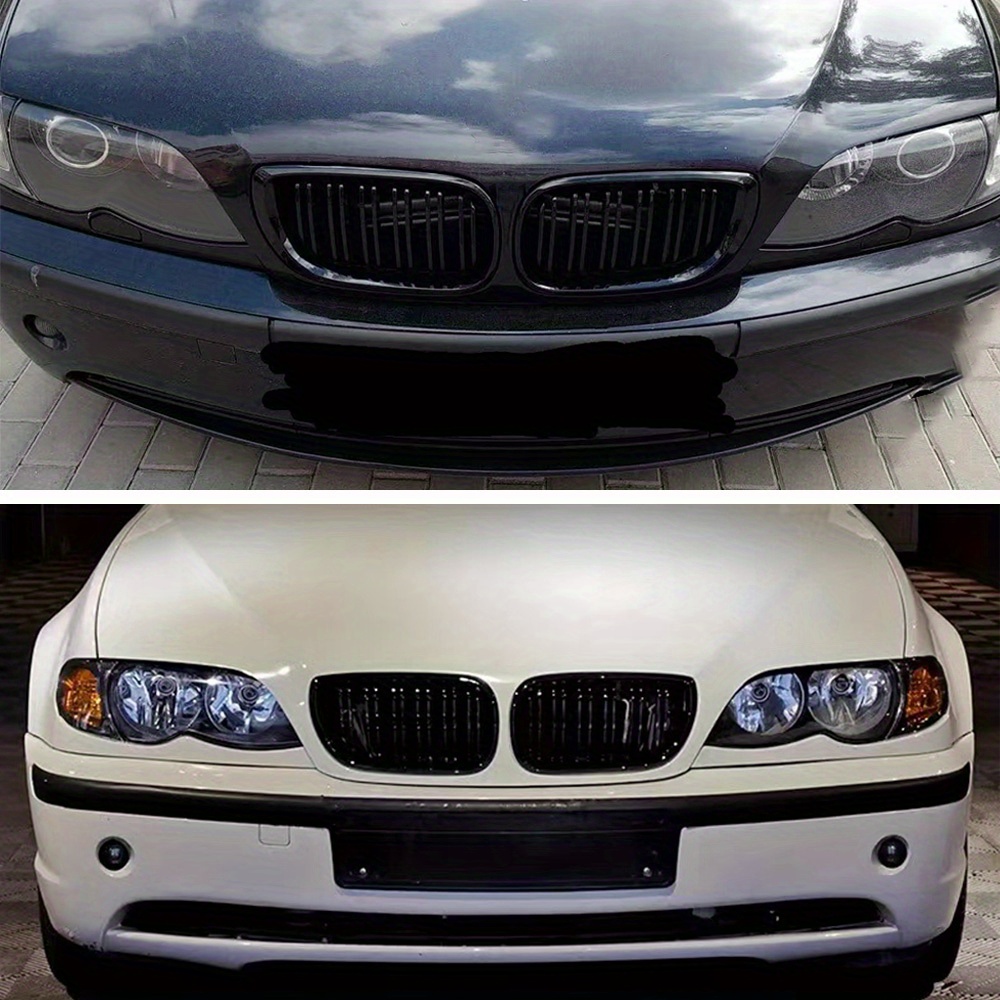 Glossy Black Front Bumper Kidney Grill Radiator Grille For BMW E46 3 Series  2002 2003 2004 2005 Inlet Middle Mesh Grid Tuning Accessories Facelift
