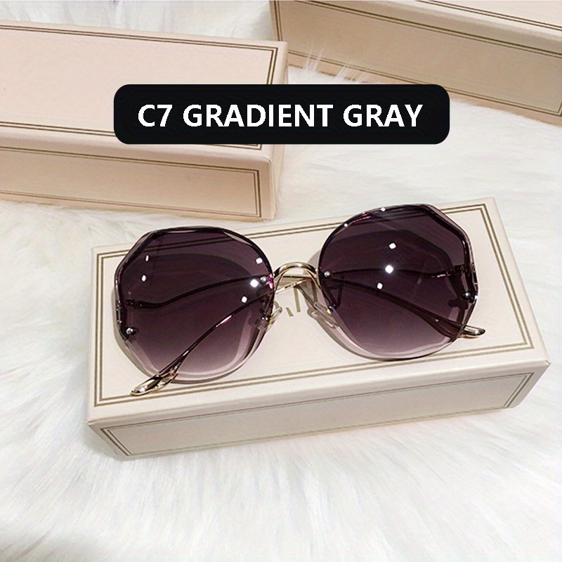 Irregular Frameless Sun Protection Glasses For Men