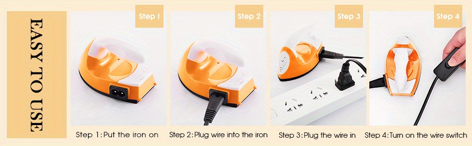 Livhil Mini Iron Craft, Portable Iron Mini Heat Press for DIY T-Shirt Shoe  Bag Vinyl Projects Portable Heating Transfer Iron (Black) 