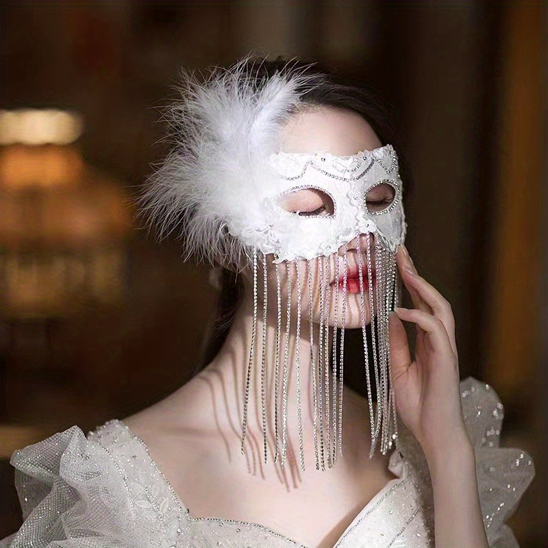 White Ball Mask Masquerade, Bride Accessories