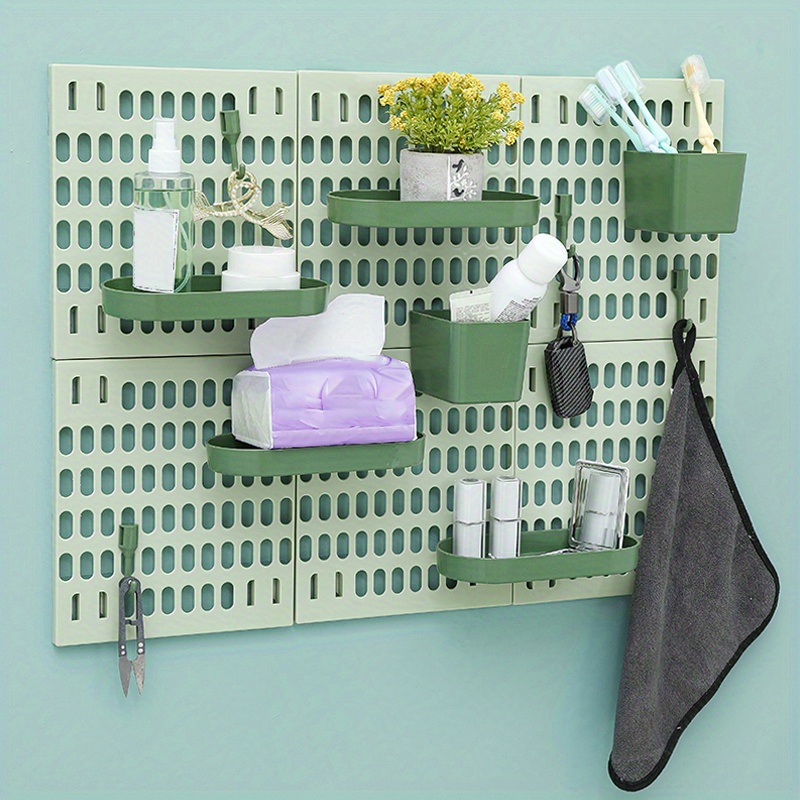 Pegboard Wall Organizer Wall Mount Storage Rack Pegboard Temu