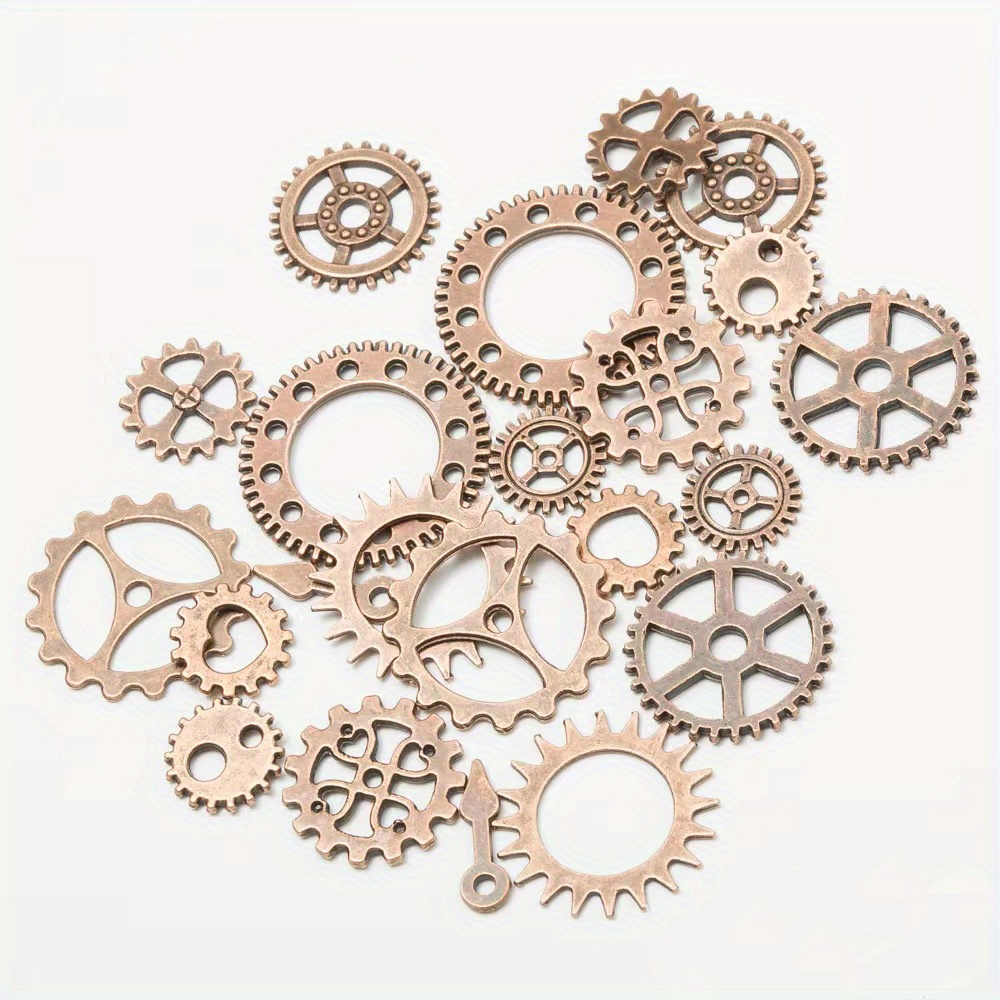 BIHRTC 100 Gram DIY Assorted Color Antique Metal Steampunk Gears Charms  Pendant Clock Watch Wheel Gear for Crafting Jewelry Making Accessory  Assorted Color 2