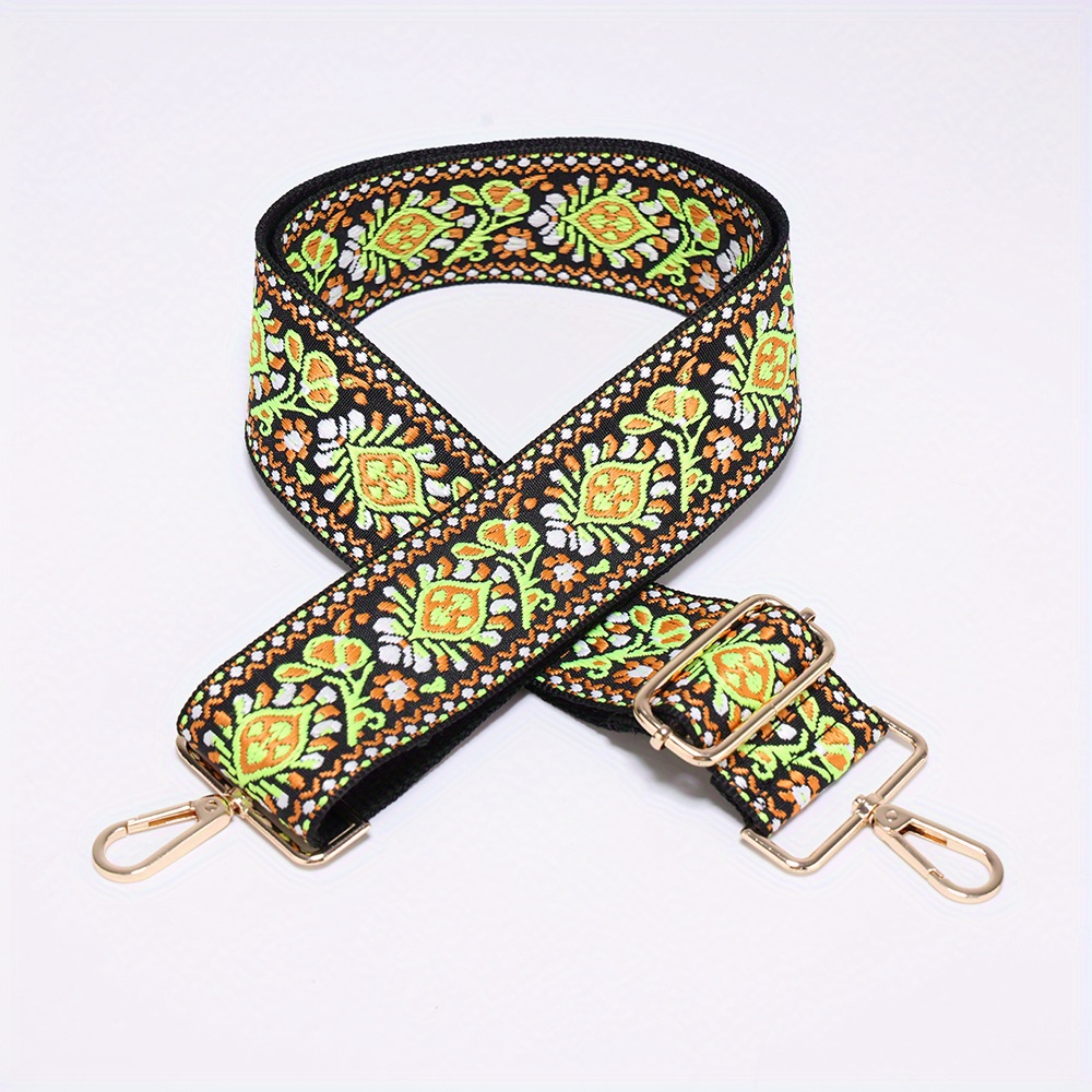 Colored Jacquard Embroidery Adjustable Purse Strap Removable Wide