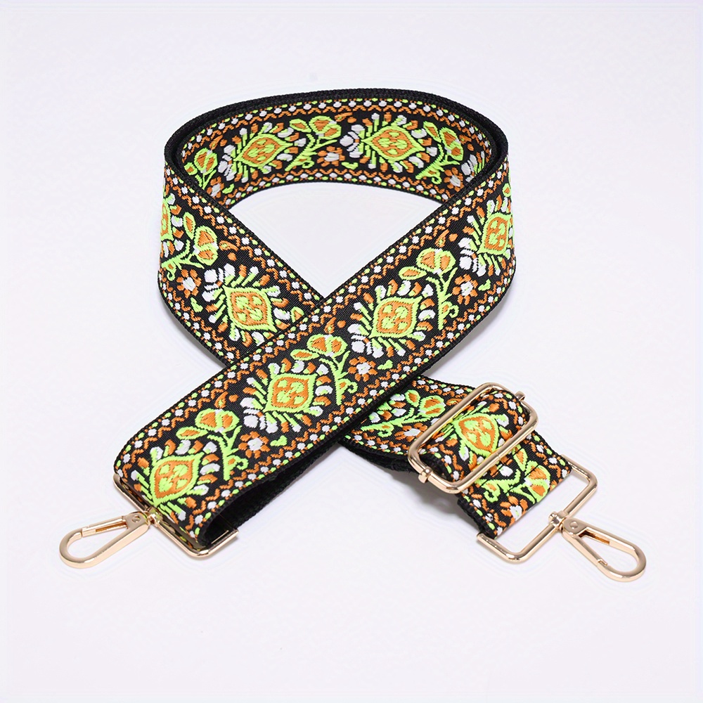 Jacquard Embroidery Adjustable Purse Strap Wide Nylon Belt