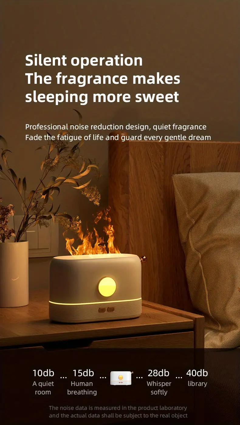 1pc new 200ml portable cool mist usb led change color room h2o air 3d 3 colors fire flame mini humidifier aroma essential oil diffuser humidifier details 4