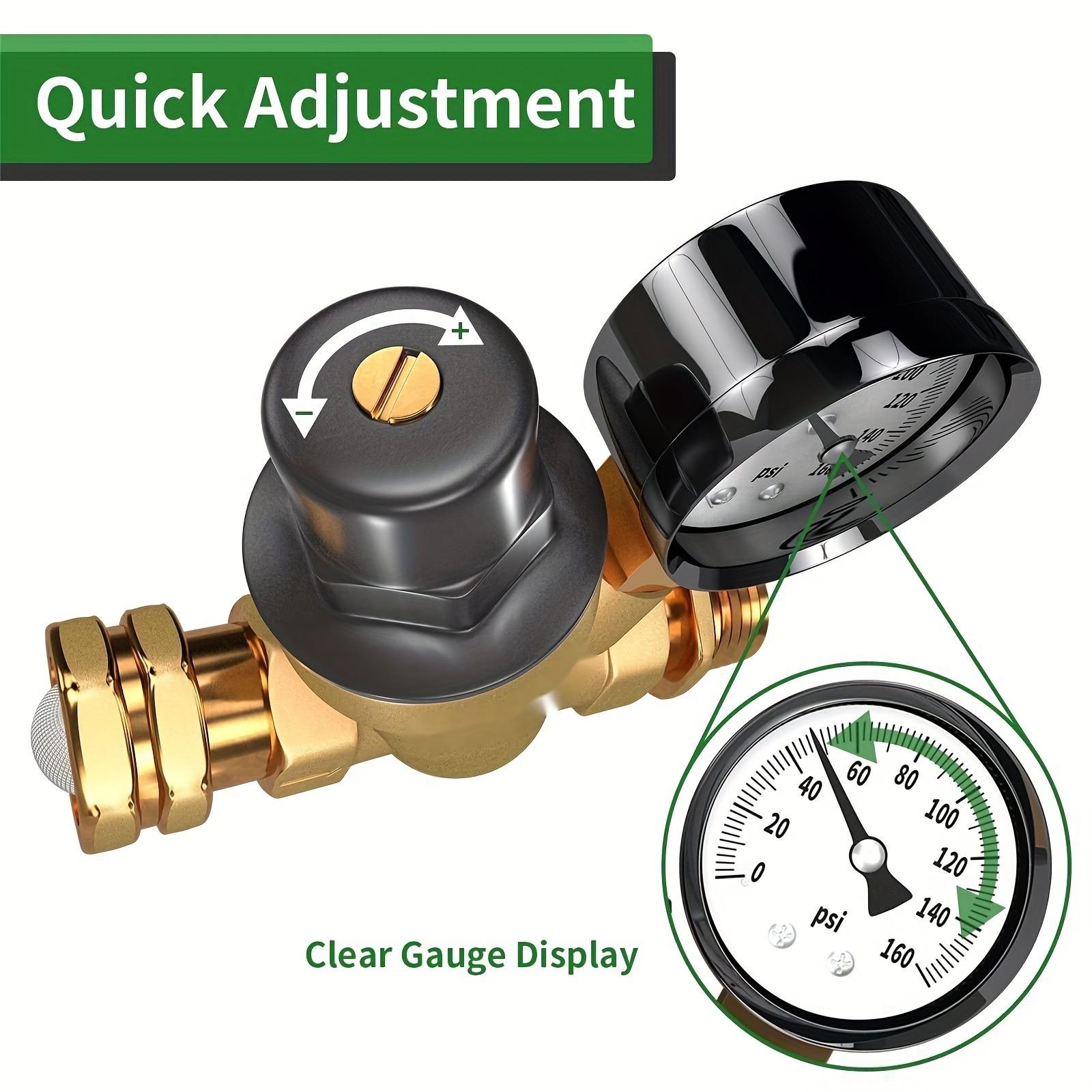 Rv Water Pressure Regulator Valve Brass Lead free Adjustable Temu