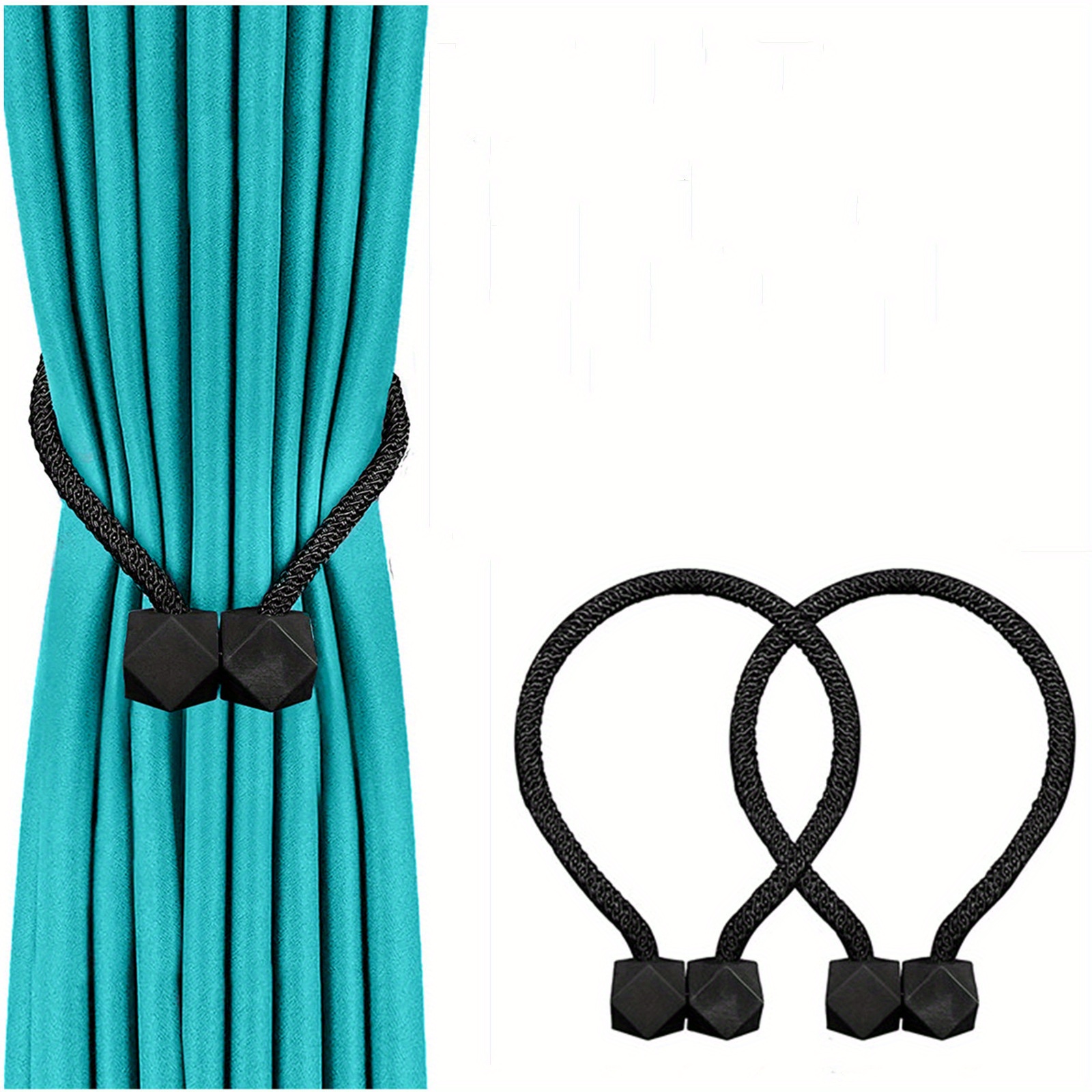 2pcs Magnetic Curtain Tiebacks Buckles Holdbacks Holders, For Window Home Bedroom Office Decorative