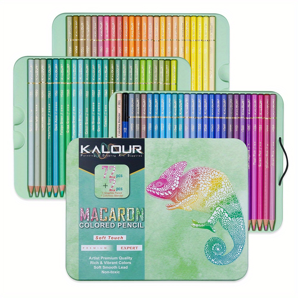 180-Color Artist Colored Pencils Set for Adult Coloring Books, Soft Core,  Profes