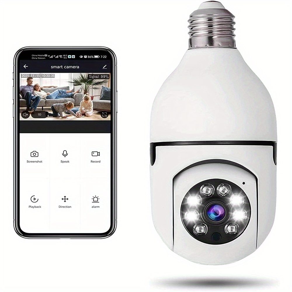 E27 Light Bulb Camera Security Camera System With Wifi 360 Degree