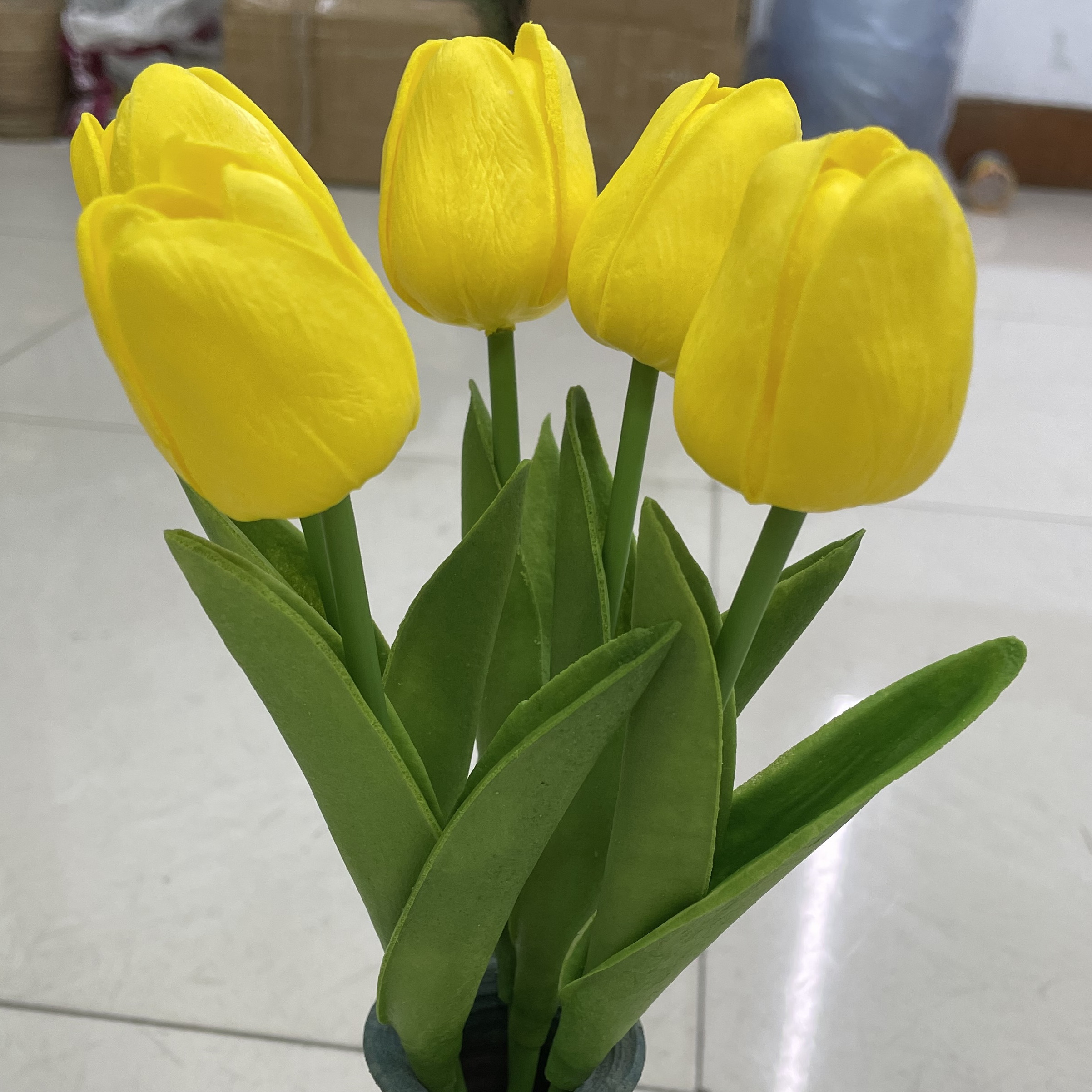 Buart Real Touch Artificial Flowers for Valentine's Day Mother's Day Easter  Home Table Centerpieces Decorations,Black-Coffee Fake Tulip for Wedding