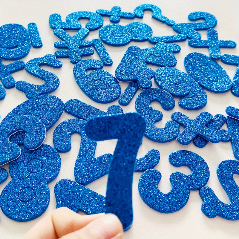6 Pack Glitter Number Letter Stickers Glitter Foam Stickers 3D Foam Number  Scrapbook Stickers Cute Funny Stickers for Kids Creative Toys DIY
