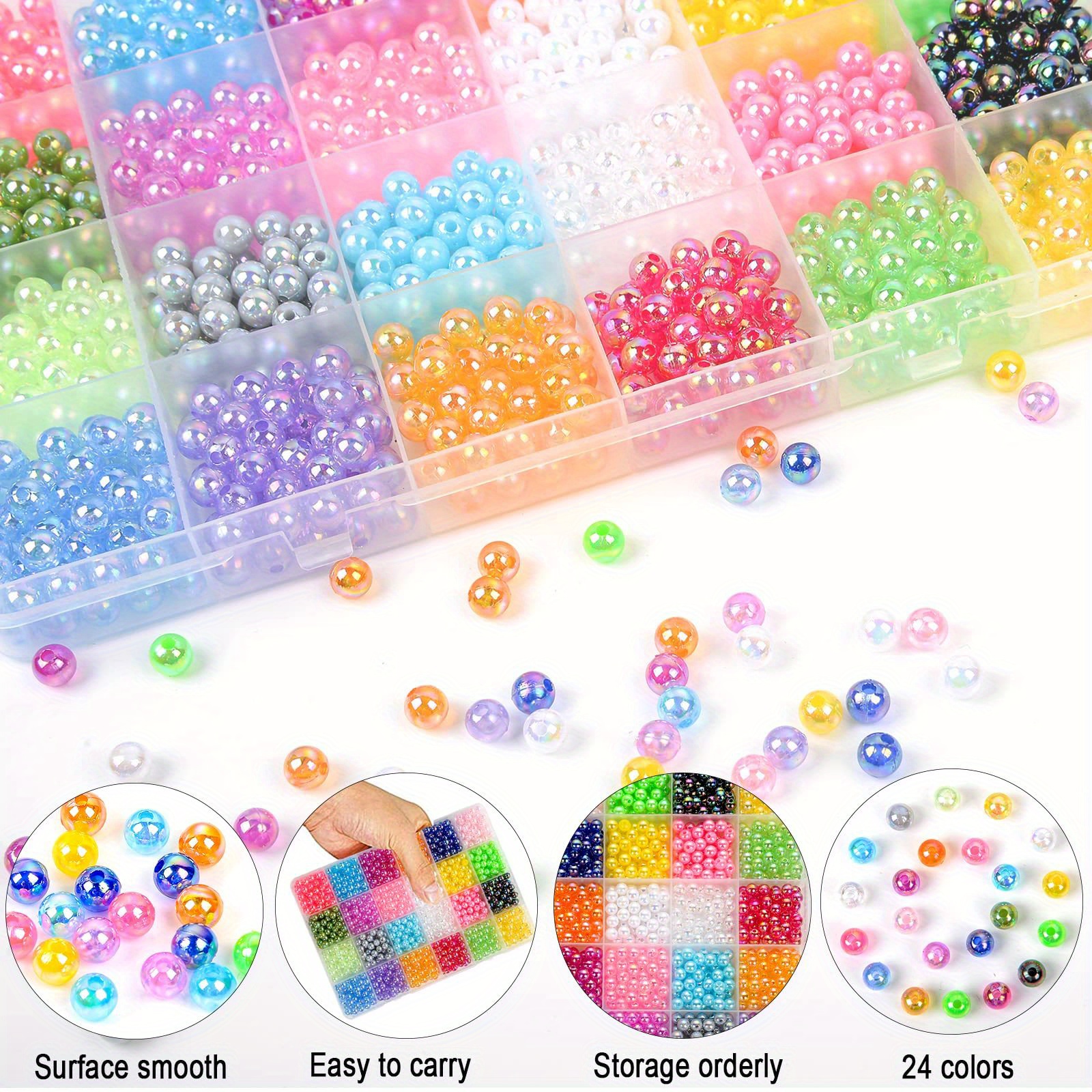 Multicolor Pearl Beads Round Handcrafted Loose Spacer Beads - Temu
