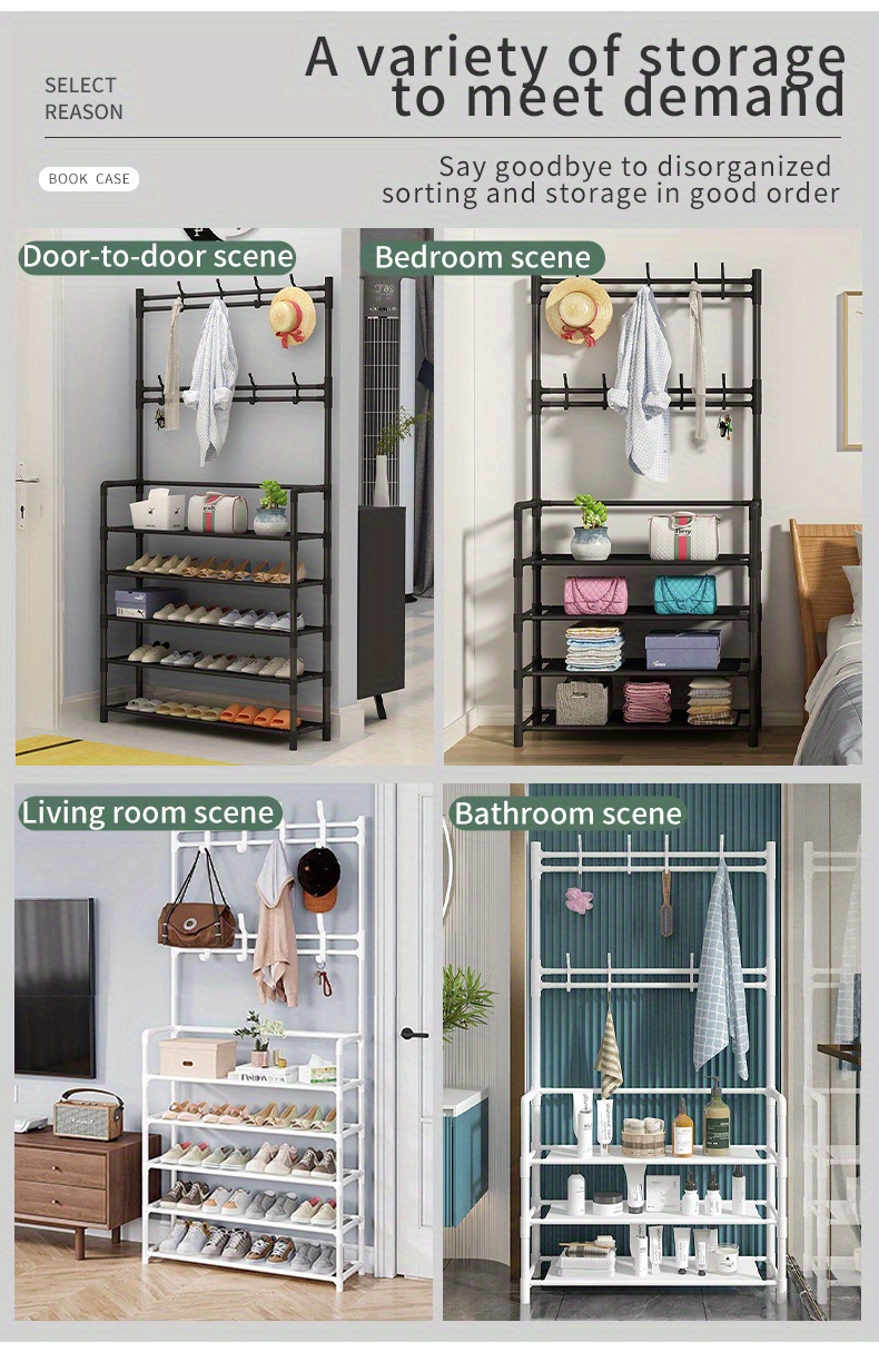 Clothes Rack, Floor Bedroom Hanging Clothes Rack, Assembly Garment Rack, Household Integrated