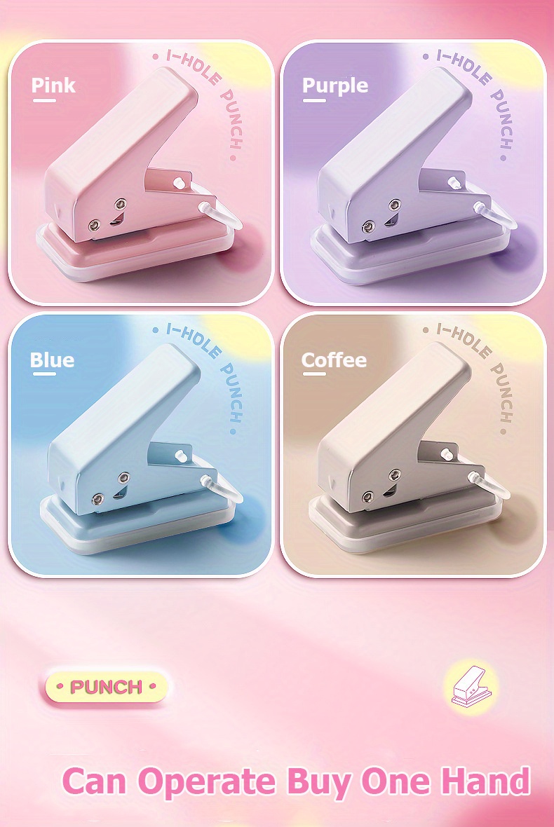 Cute Mini Morandi Single Hole Puncher( Capacity) Hole Diy - Temu