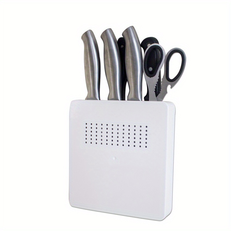 Knife Block, Plastic Kitchen Knife Storage Organizer, Wall Mounted