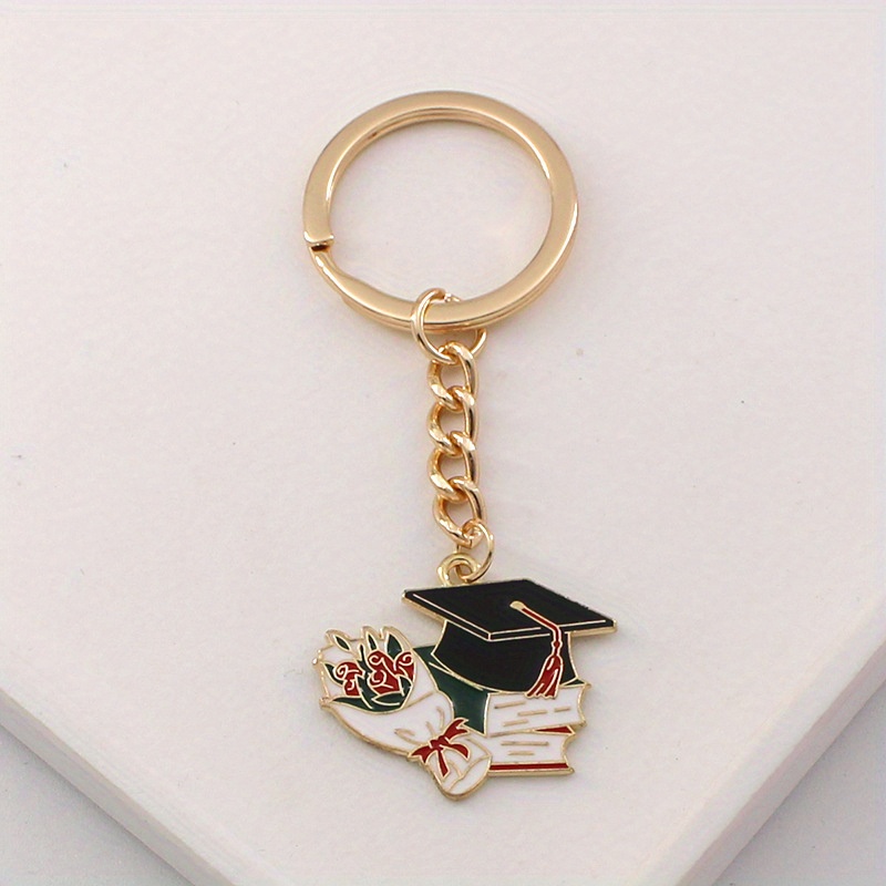 Bachelor Cap Keychain Graduation Gift Earbud Case Accessory