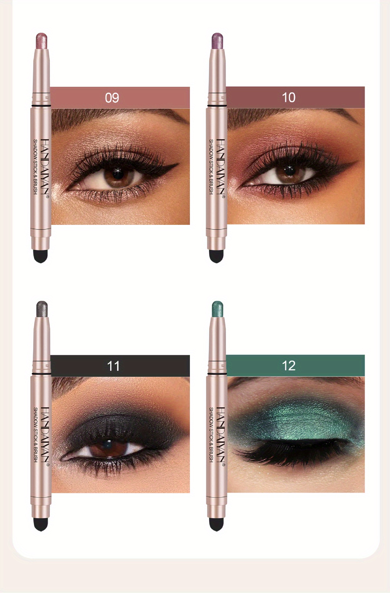 12 Color Eyeshadow Stick Eyeliner Pen Highlighter Glitter Temu