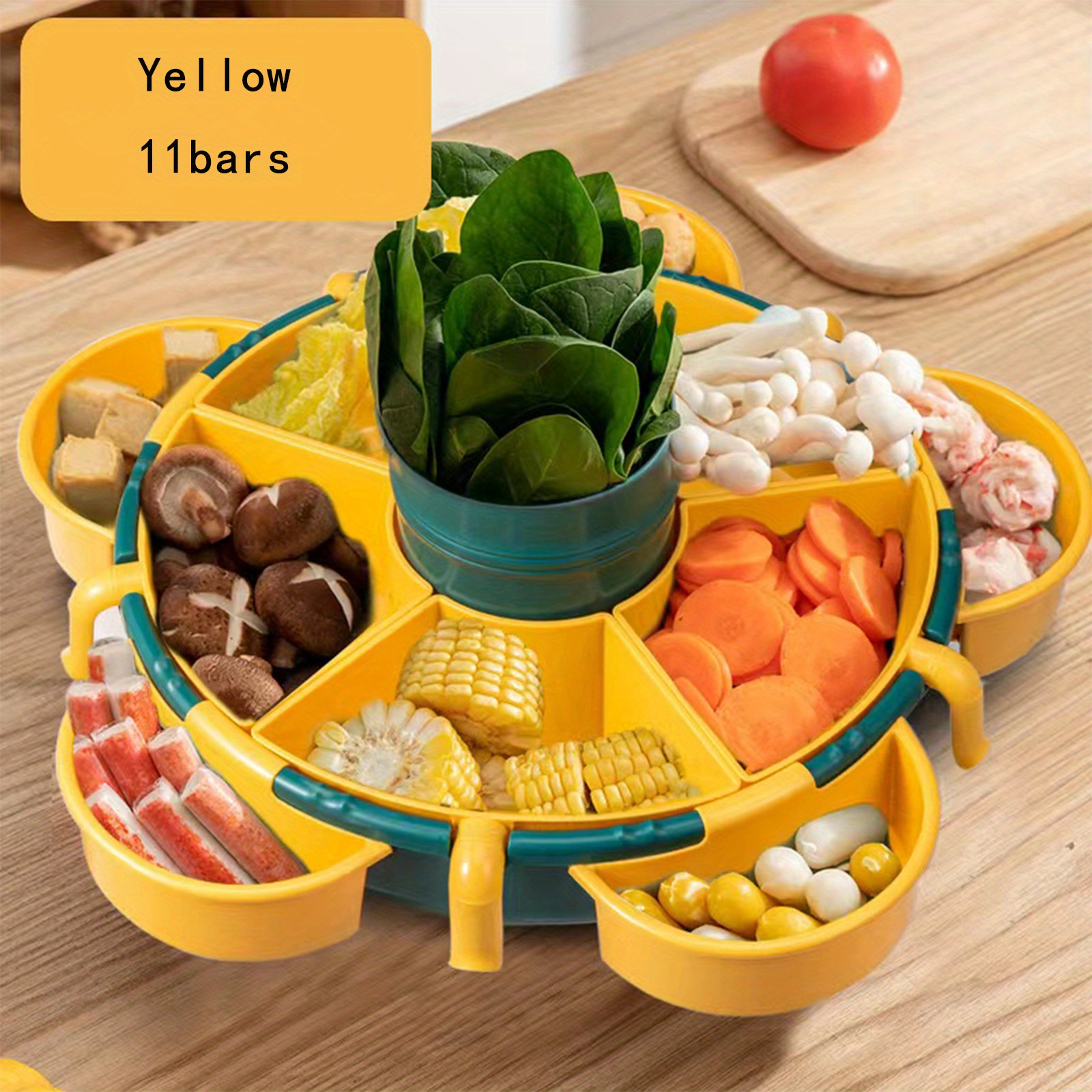 Multifunctional Rotating Drain Basket Strainers Vegetable Basket Hot Pot  Storage Platter Fruit Snack Tray kitchen organizer