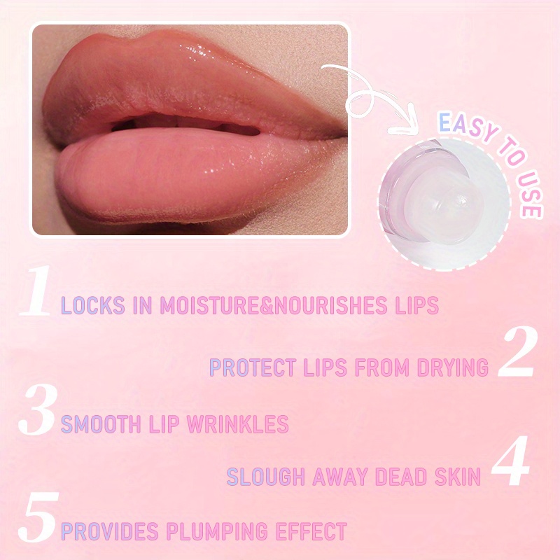 6 Pcs Moisturizing Fruit Lip Oil Roll-on Lip Gloss Set Fresh Strawberry *  Grape Pineapple Cheery Blueberries Lip Make-up Lip Glaze Transparent Moi