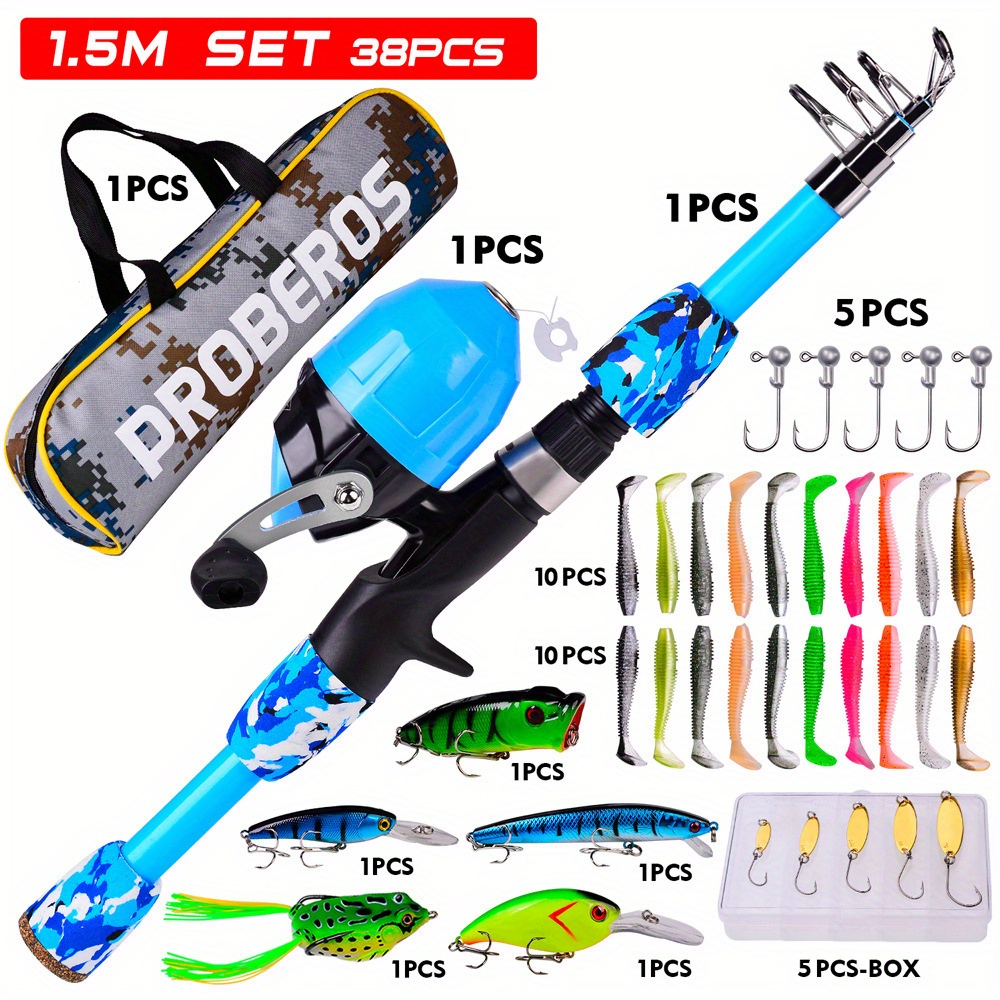 LEOFISHING Light Weight Kids Fishing Pole 130CM/150CM Telescopic